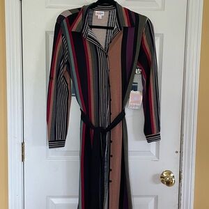 LuLaRoe Black and Red Long Sleeve Shirt Dress